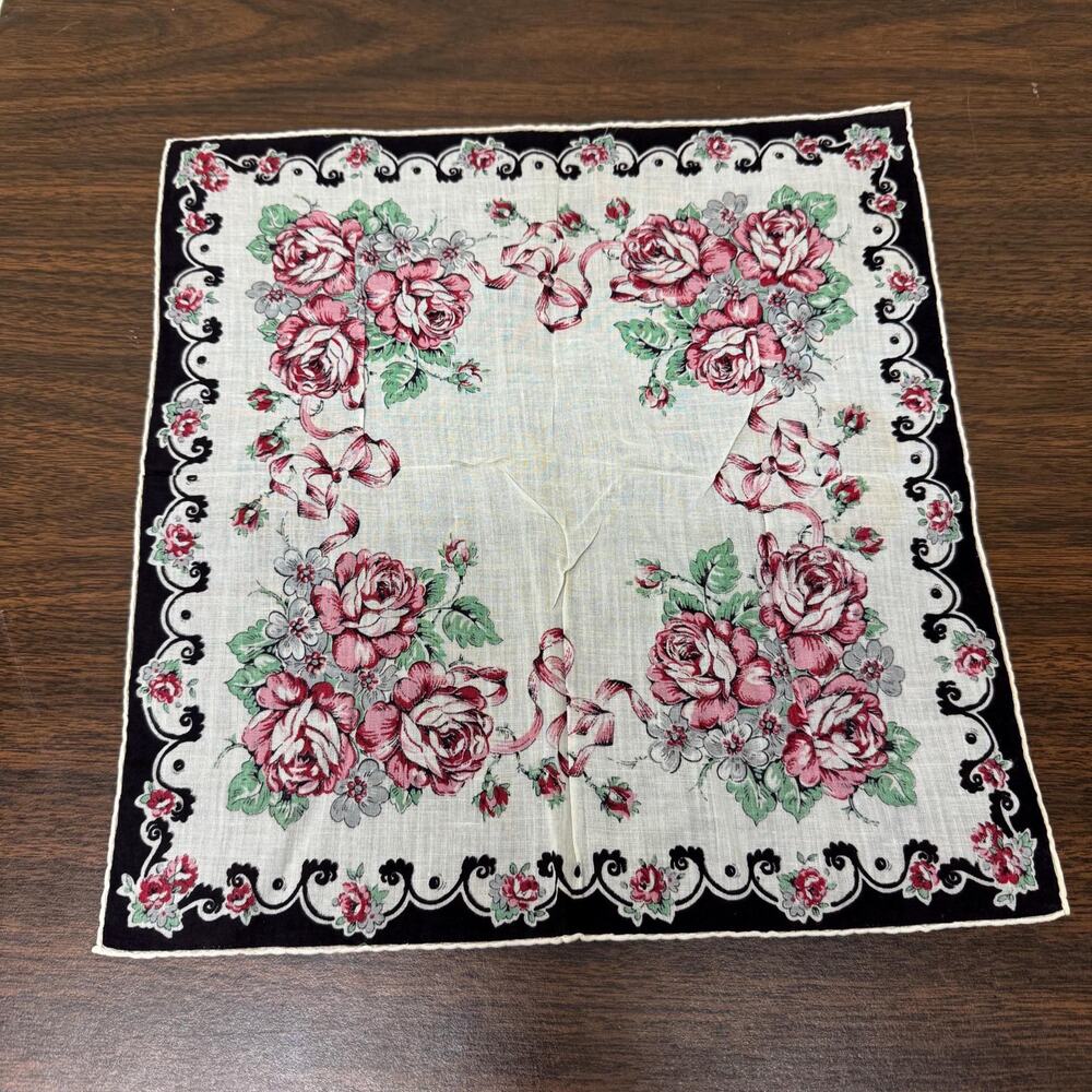Vintage Hanky handkerchief stained